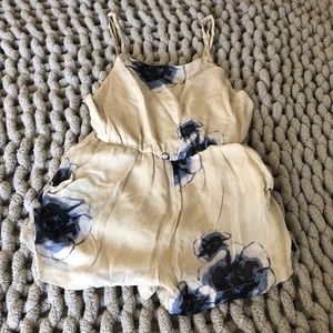 Winston White cream and blue floral romper